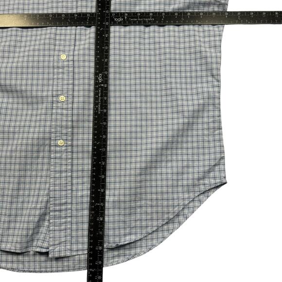 Ralph Lauren Shirt Mens XL Classic Fit Plaid Blue‎ Button Down Long Sleeve Flesh - Picture 7 of 8